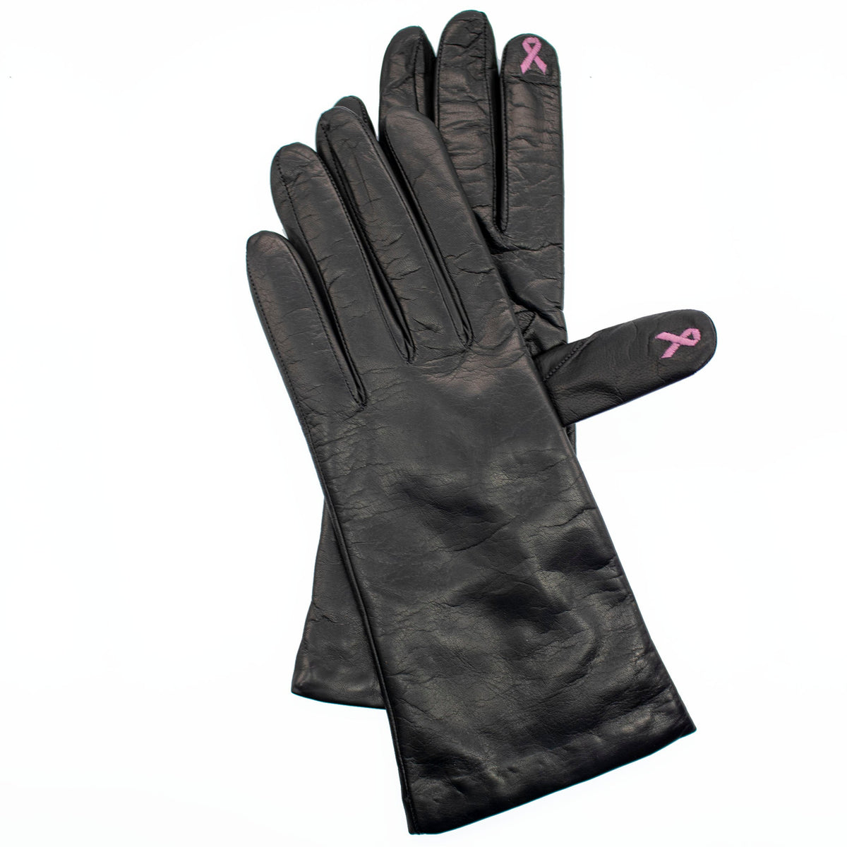 LEATHER TECH GLOVES WITH EMBROIDERY
