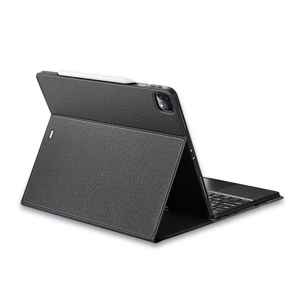 NNEIDS 12.9 Ipad Pro Leather Case With Bluetooth Keyboard & Touchpad - Black