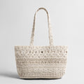 Macramé Woven Tote Bag – Handcrafted Cotton Rope Shoulder Bag with Inner Zipper Pouch