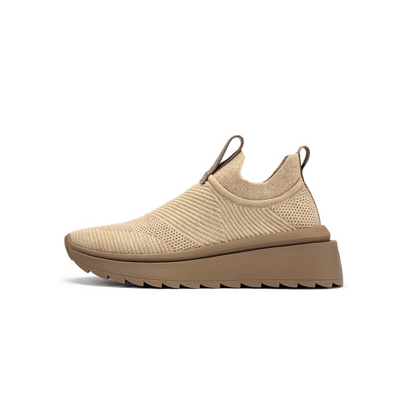 Slip-On Knit Wedge Sneakers – Lightweight Walking Shoes
