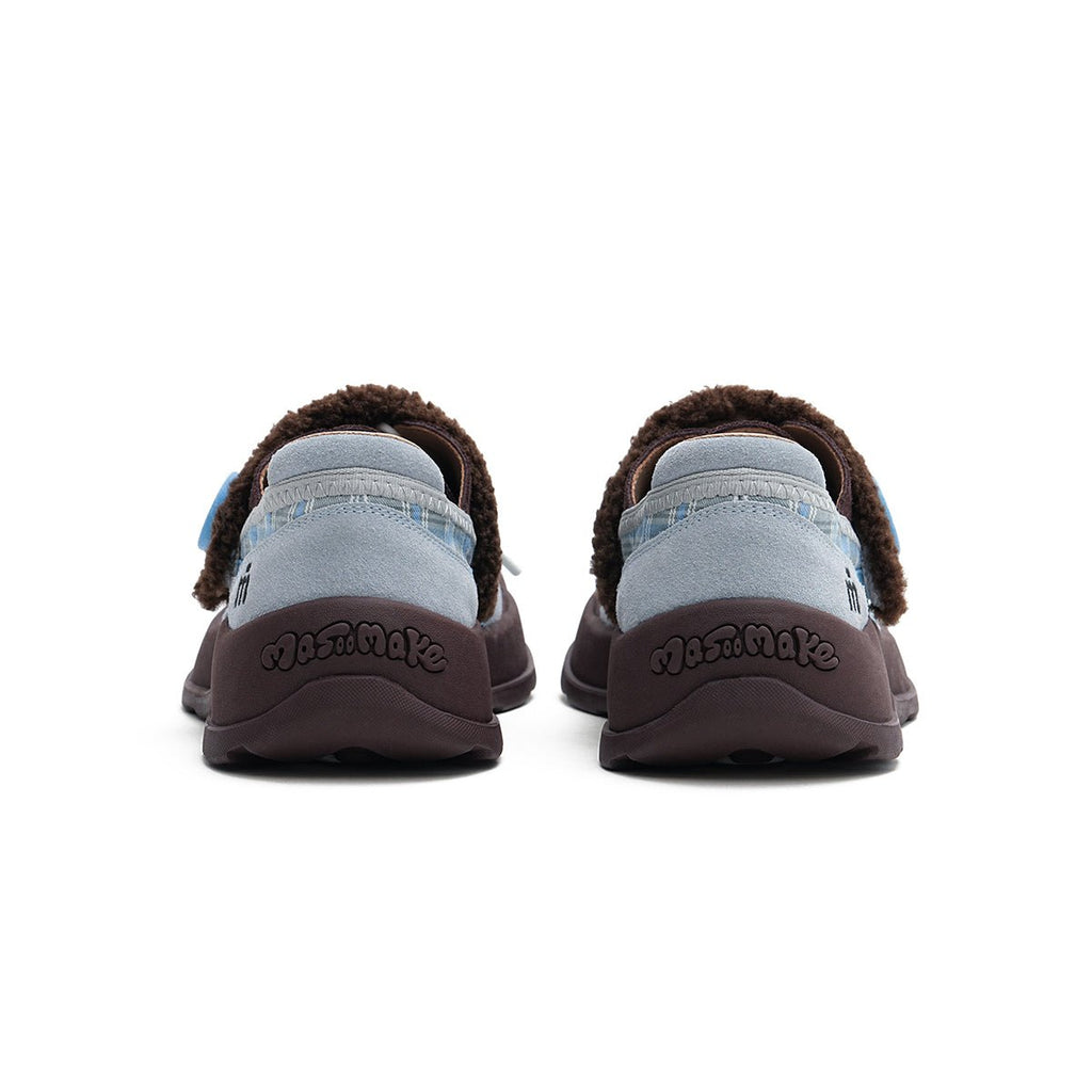 Women's Plaid Sherpa Chunky Sneakers – Cozy Lace-Up Shoes