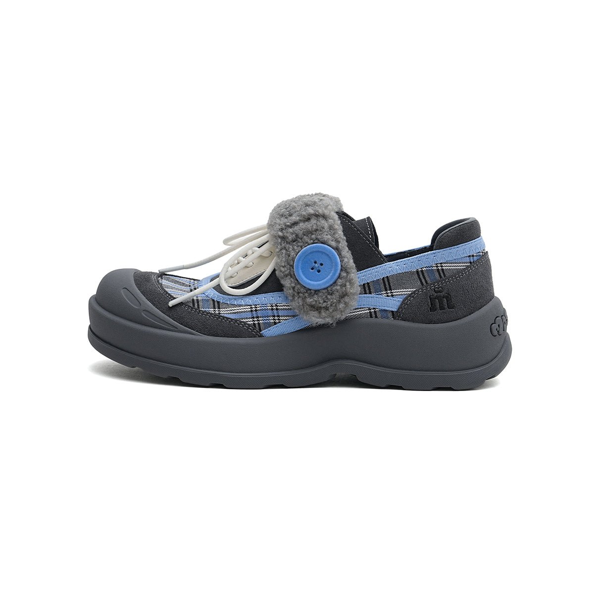 Women's Plaid Sherpa Chunky Sneakers – Cozy Lace-Up Shoes